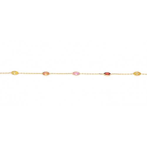 Yellow gold bracelet - Synthetic stones - 7+,5 VI60-6